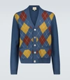 GUCCI CHECKED WOOL CARDIGAN,P00494526