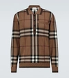 BURBERRY CHECKED LONG-SLEEVED POLO SHIRT,P00499807
