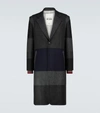 Valentino Single-breasted Patchwork Wool-blend Coat In Grey