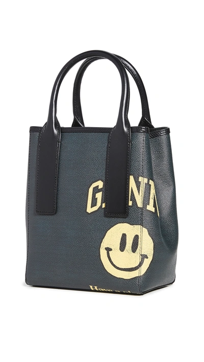 Ganni Smiley Bucket Bag In Phantom