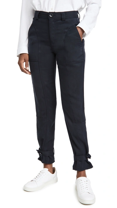 Trave Darcy Cinched Ankle Trousers In 161 - Newport Blue
