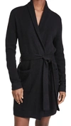 White + Warren Cashmere Robe In Black In Black