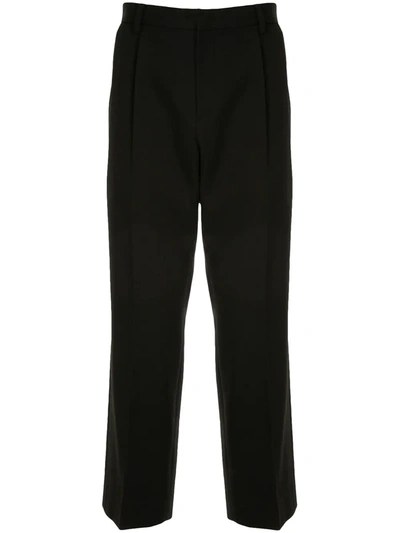 Wooyoungmi Cropped Pleated Trousers In Black