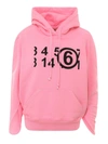 MM6 MAISON MARGIELA OVERSIZED COTTON HOODIE IN PINK