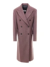MAISON MARGIELA DOUBLE BREASTED WOOL COAT IN PINK