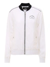 KARL LAGERFELD BOMBER JACKET WITH LOGO TAPE IN WHITE