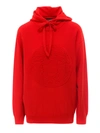 VERSACE MEDUSA HEAD WOOL BLEND HOODIE IN RED