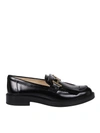 TOD'S TOD'S BRUSHED LEATHER LOAFERS IN BLACK