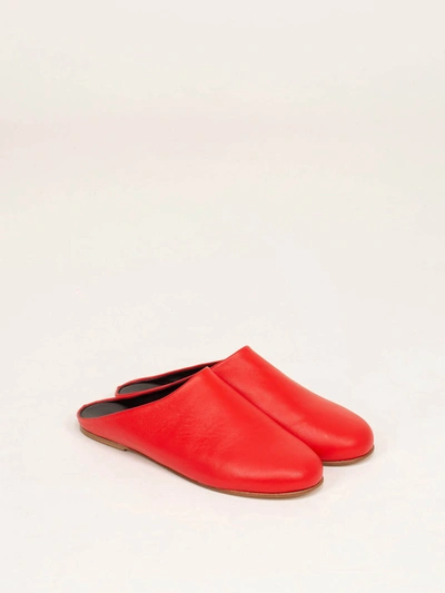Sofie D'hoore Soft Leather Flat Mules In Red