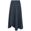 PUBLICKA NAVY PANELLED STRETCH-WOOL MIDI SKIRT,3923777