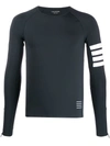 THOM BROWNE LIGHTWEIGHT COMPRESSION TECH 4-BAR T-SHIRT