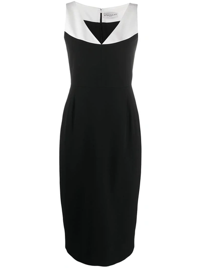 Givenchy Colorblocked Cady Midi Dress In Black