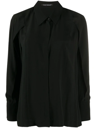 Luisa Cerano Point Collar Long Sleeved Shirt In Black