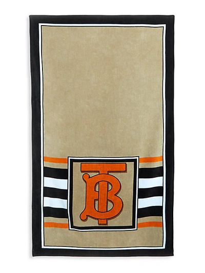 Burberry Tb Monogram & Stripes Beach Towel
