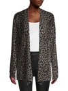 AMICALE WOMEN'S ANIMAL-PRINT CASHMERE CARDIGAN,0400013049171