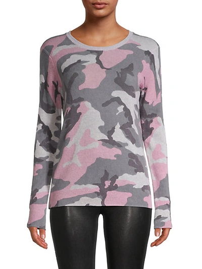 Amicale Camo Cashmere Jumper In Grey Multi