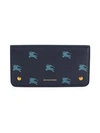 BURBERRY ROWE LOGO GRAPHIC PEBBLED LEATHER CARD HOLDER,0400012870889