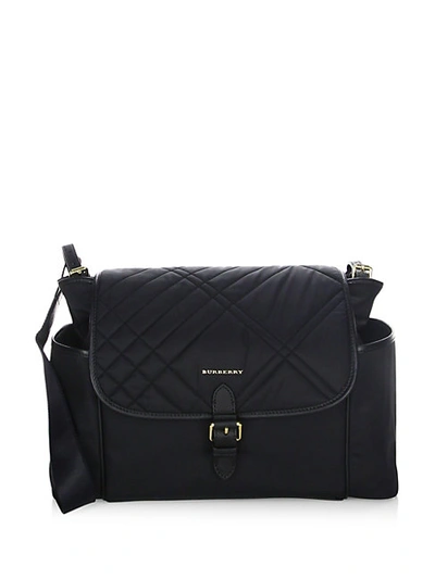 Burberry Snap-flap Diaper Bag In Black