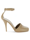 BURBERRY CITY ANKLE-STRAP LEATHER SANDALS,0400012880913