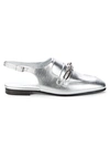 BURBERRY CHELTOWN METALLIC-LEATHER SLINGBACK LOAFERS,0400012869999