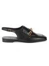 BURBERRY CHELTOWN LEATHER SLINGBACK LOAFERS,0400012869969