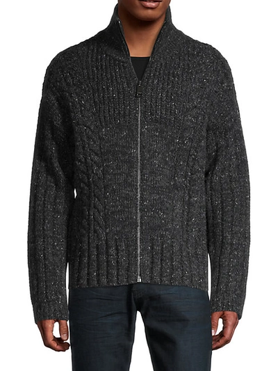 Burberry Front-zip Cashmere-blend Sweater In Black