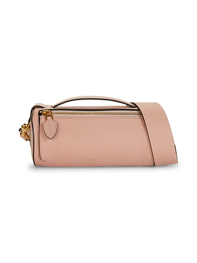 Burberry Leather Barrel Bag In Ash Rose