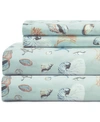 Elite Home Coastal Printed 4-pc. Sheet Set, Queen In Oceanside Sea