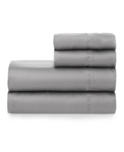 Welhome The  Smooth Cotton Tencel Sateen King Sheet Set Bedding In Black