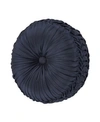 J Queen New York Bristol Tufted Decorative Pillow, 15" Round In Indigo