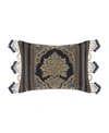 J Queen New York Bristol Boudoir Decorative Pillow, 15" X 21" In Indigo