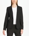 Calvin Klein Petite One-button Blazer In Black