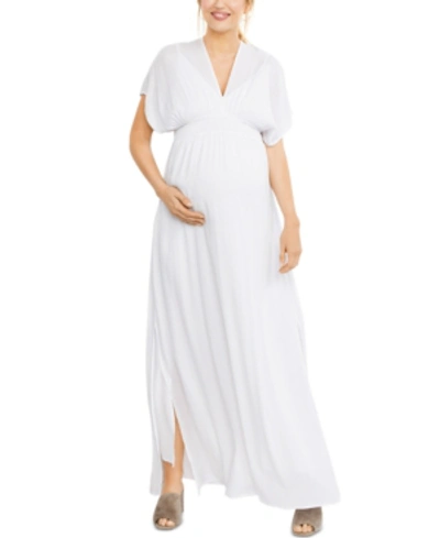 A Pea In The Pod Splendid Maternity Smocked Maxi Dress In White