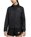 Nike Essential Water Repellent Running Jacket In Black/reflective Silv