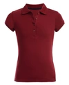 Nautica Big Girls Short Sleeve Interlock Polo Shirt In Burgundy