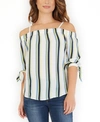 BCX JUNIORS' STRIPED OFF-THE-SHOULDER TOP