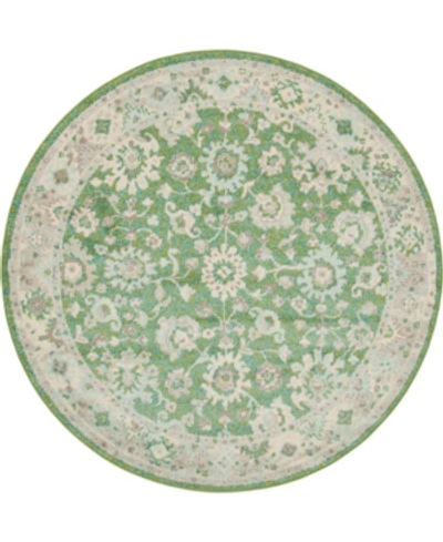 Bridgeport Home Closeout! Bayshore Home Lorem Lor3 6' X 6' Round Area Rug In Green