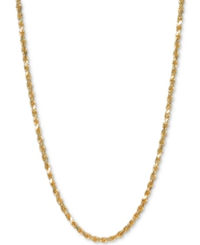 Italian Gold Forza Rope Chain 20" Necklace (2-1/2mm) In 14k Gold In Yellow Gold