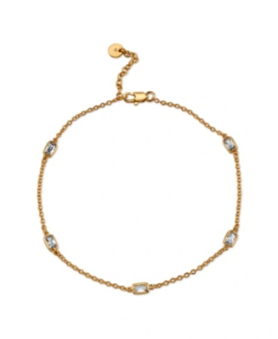 Unwritten Silver Plated Simple Gold Beaded Anklet