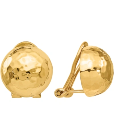 Macy's Hammered Button Clip-on Earrings In Yellow Gold