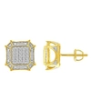 Macy's Men's Diamond (1/3 Ct.t.w.) Earring In 10k Yellow Gold In Yellow