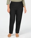 Alfred Dunner Plus Size Classic Allure Tummy Control Pull-on Pants In Black
