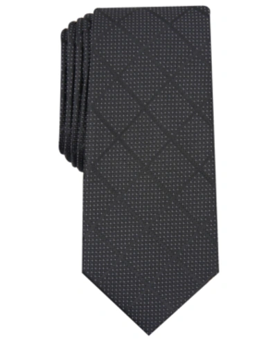 Alfani Men's Windowpane Tie, Created For Macy's In Black