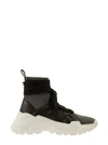 Agnona Cashmere Wraparound Laces High Top Sneakers Black