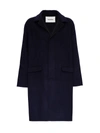 NANUSHKA SINGLE-BREASTED BLUE WOOL COAT,WOW00559NAVYBLACK