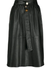 ALYSI BELTED LEATHER SKIRT