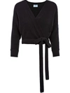 PRADA TIE-WAIST WRAP CARDIGAN