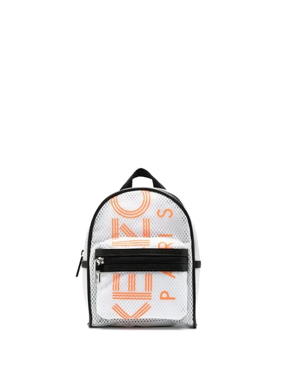 Kenzo White Pvc & Mesh Sport Logo Mini Backpack