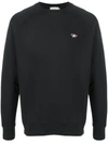 Maison Kitsuné Maison Kitsune' "fox Head" Cotton Sweatshirt In Black