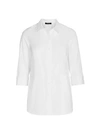 Lafayette 148 Wilkes Cotton Button-up Shirt In White